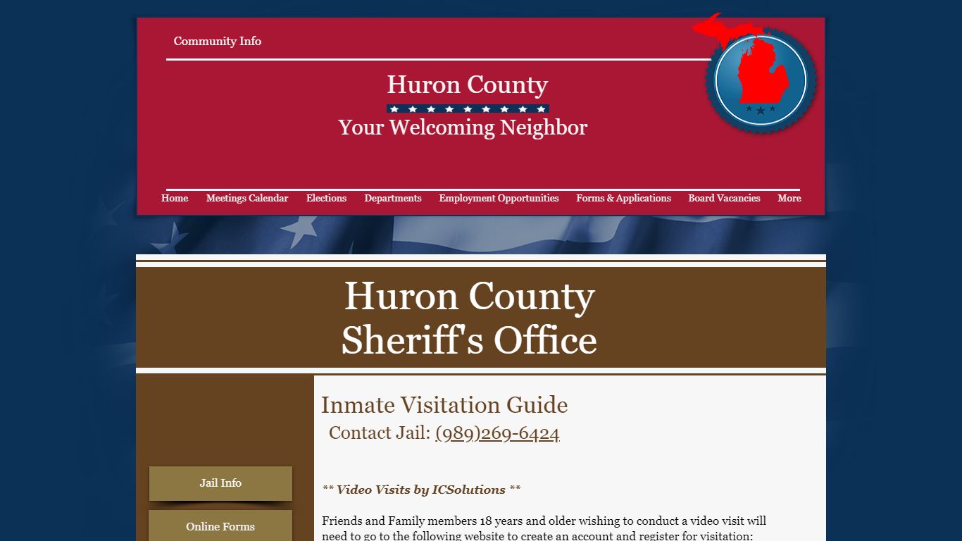 Jail Info - County Government | Huron County | United States